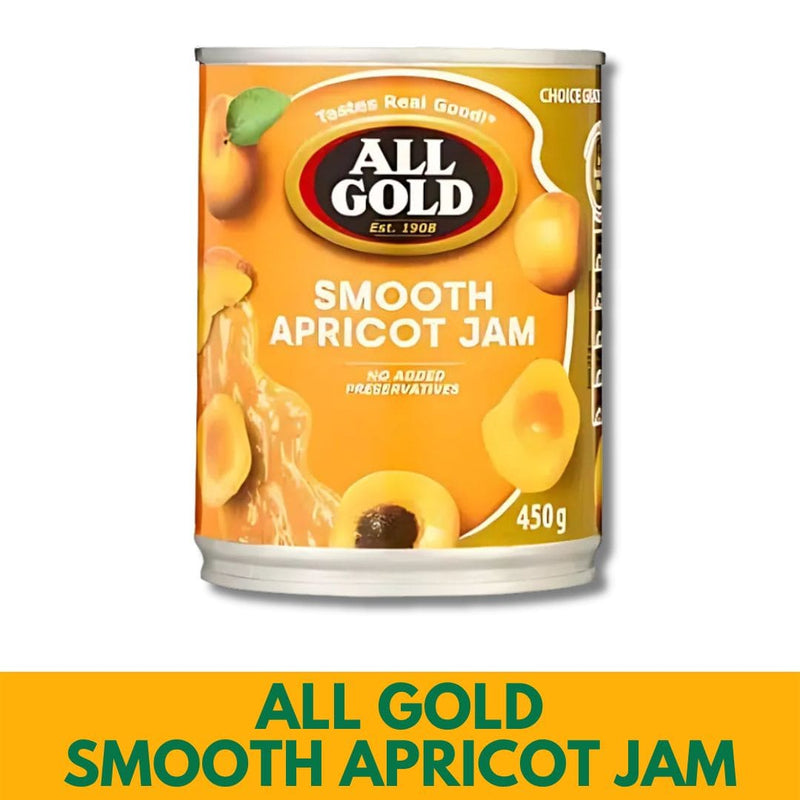 Can of All Gold Smooth Apricot Jam on a white background