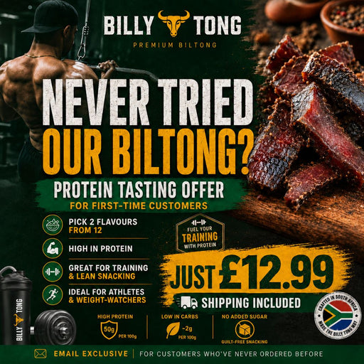 Never tried our biltong flyer with a protein tasting offer of £12.99