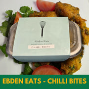 Ebden Eats Chilli Bites with Chilli Bites in background