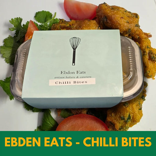 Ebden Eats Chilli Bites with Chilli Bites in background