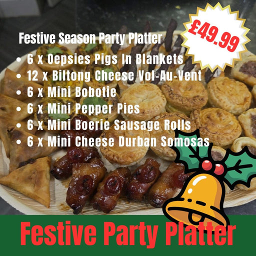 Billy Tong Festive Party Platter showing various South African party foods