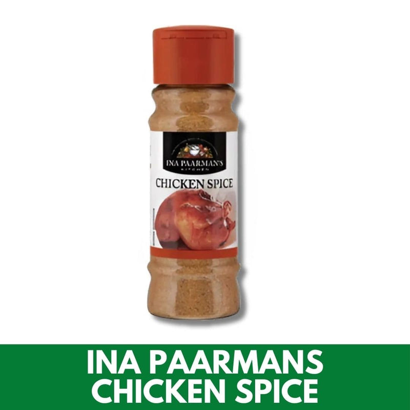 Bottle of Ina Paarmans Chicken Spice on a white background
