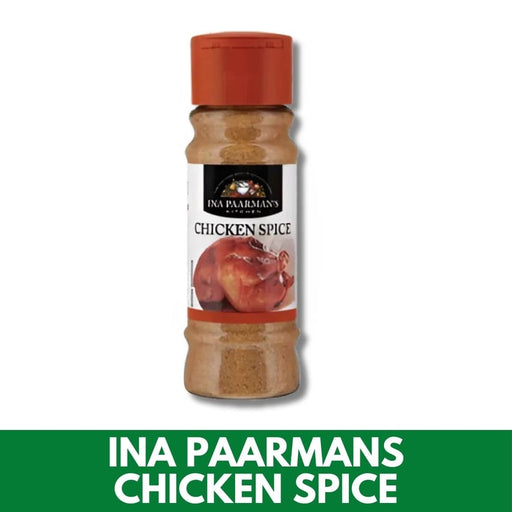 Bottle of Ina Paarmans Chicken Spice on a white background