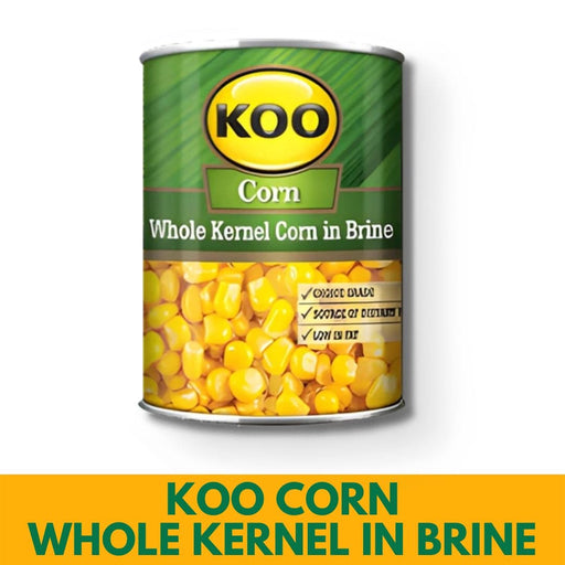A can of Koo Whole Kernel Corn in Brine