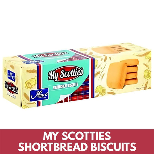 Packaging of My Scotties shortbread biscuits on a white background