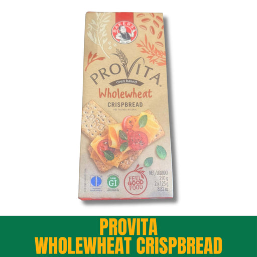 Box of Provita Wholewheat Crispbread on a white background