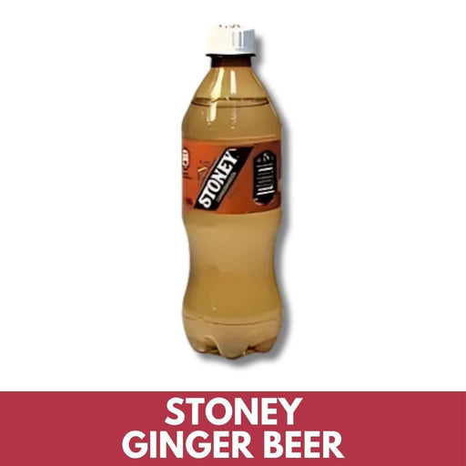 Bottle of Stoney Ginger Beer on a white background