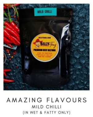Mild Chilli biltong in a wet & fatty finish only